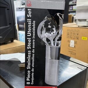 A piece stainless steel utensil set with holder